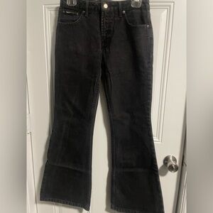L.E.I. Jeans Black Wide Flare 100% Cotton Size 7